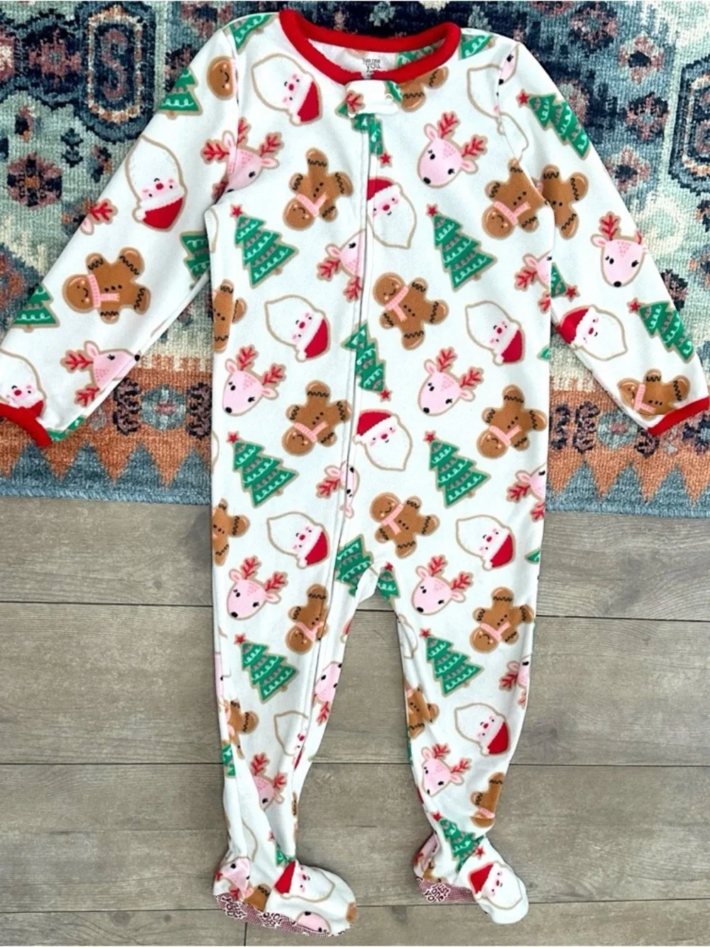 Carter's Christmas Footie Pajamas 3T Toddler Unisex Fleece Holiday
